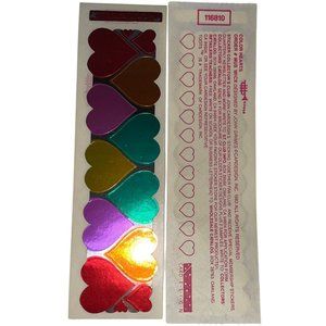 80s Cardesign Foil Multi Hearts Message Units Toots Stickers